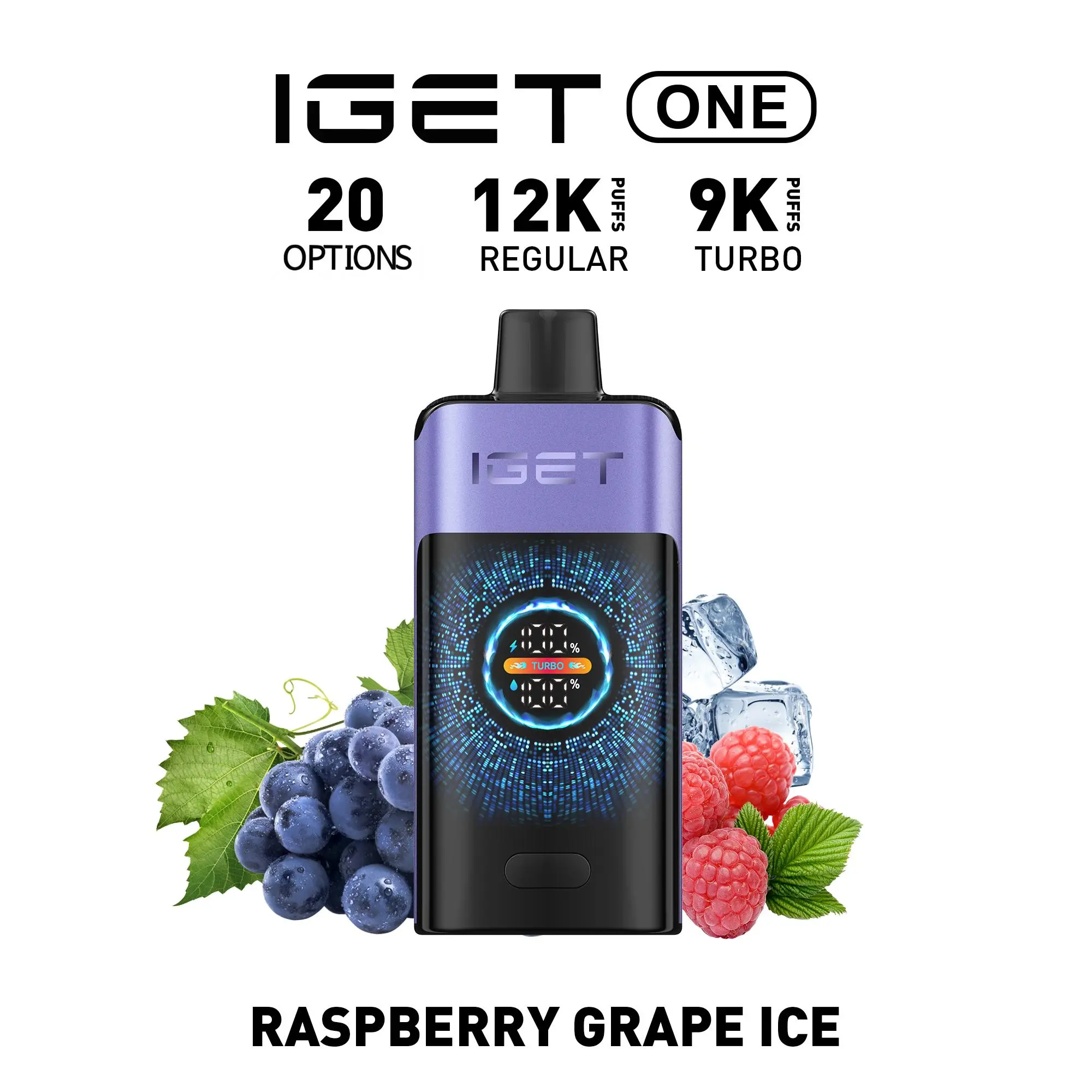IGET ONE 12000 PUFFS RASPBERRY GRAPE ICE - Buy Online Australia | Vapes Market Australia